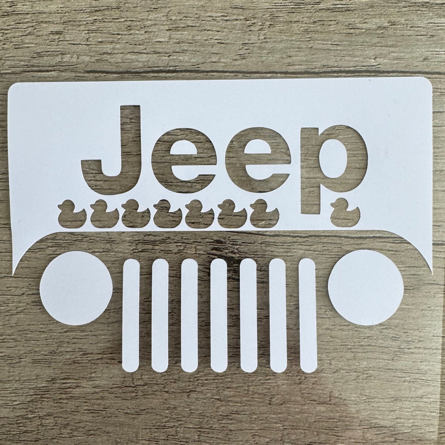 Jeep Windshield with Rubber Ducks, Vinyl Decal, Any Size & Color (Glitter Too)