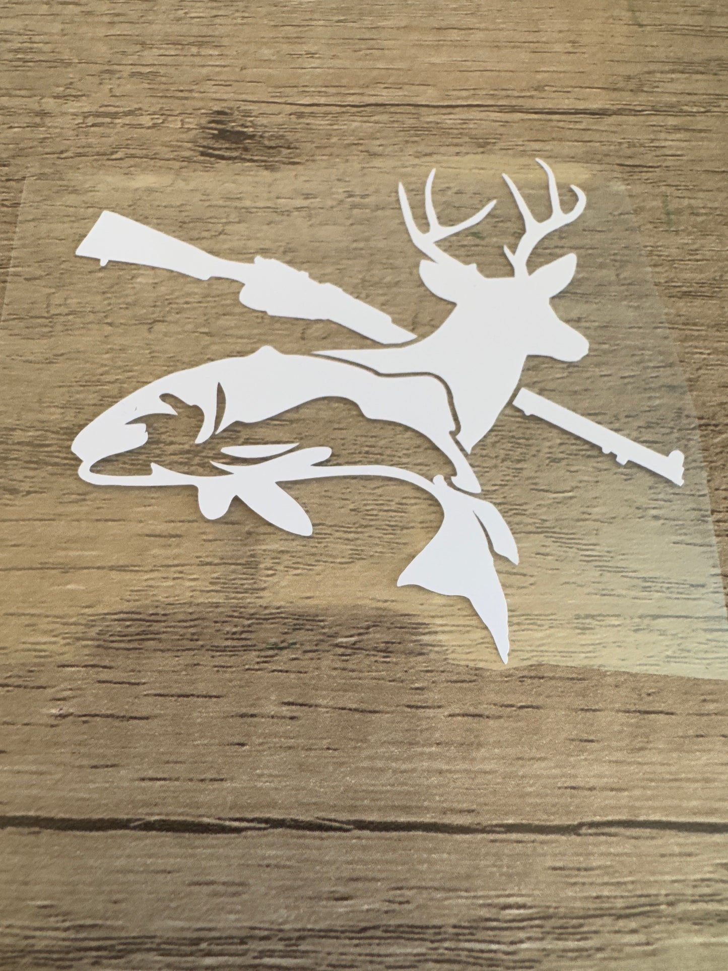 Buck/Deer, Fish, Shotgun, Hunting & Fishing Decal, Vinyl Decal, Any Size & Color
