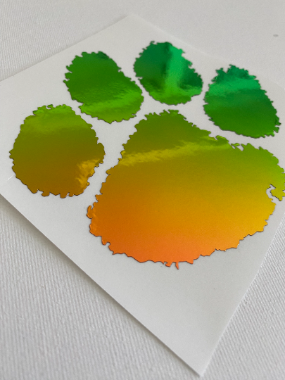 Clemson Tigers Orange Holographic Paw Vinyl Decal