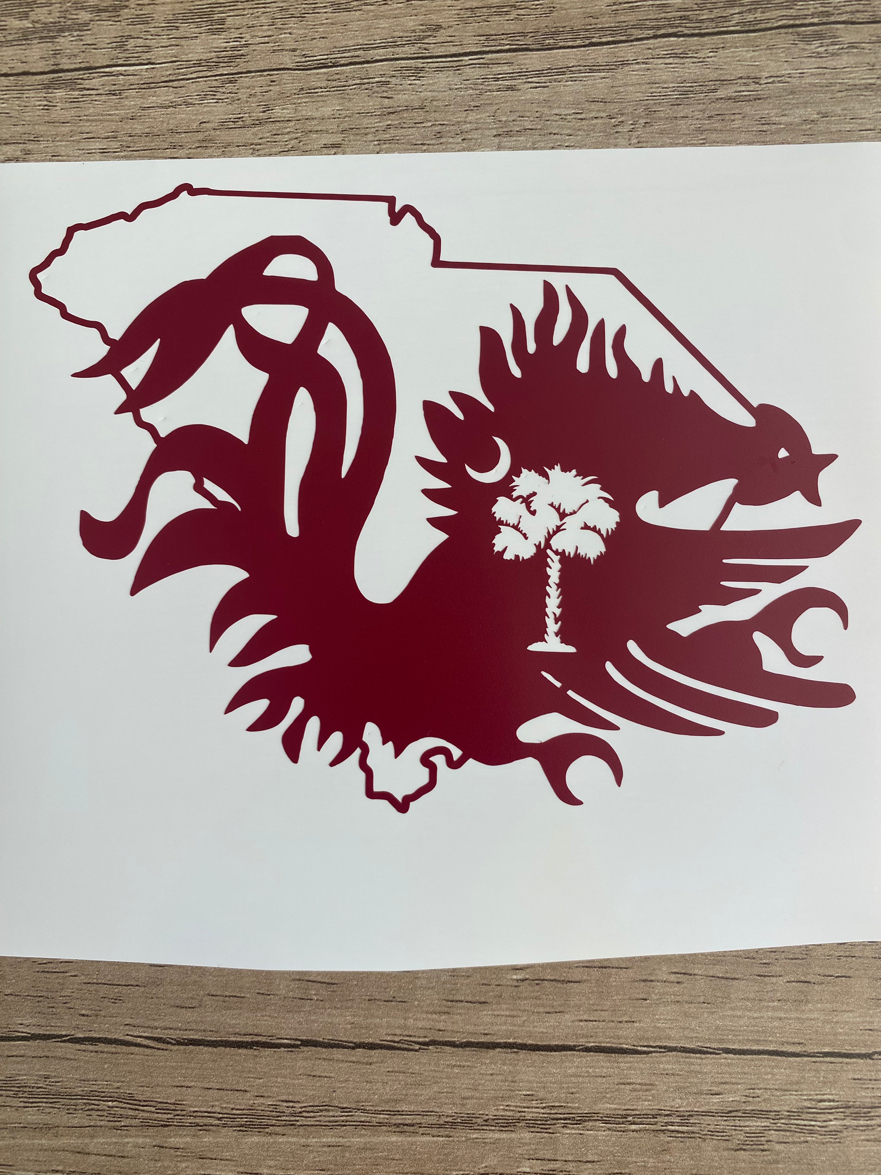 NCAA South Carolina Gamecocks 4x4 Inch Perfect Cut White Decal Sticker - Officially Licensed Team Color