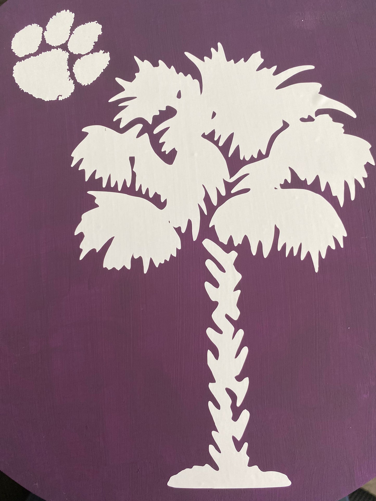 Clemson Tigers Matte White Paw South Carolina Palmetto Tree Vinyl Decal
