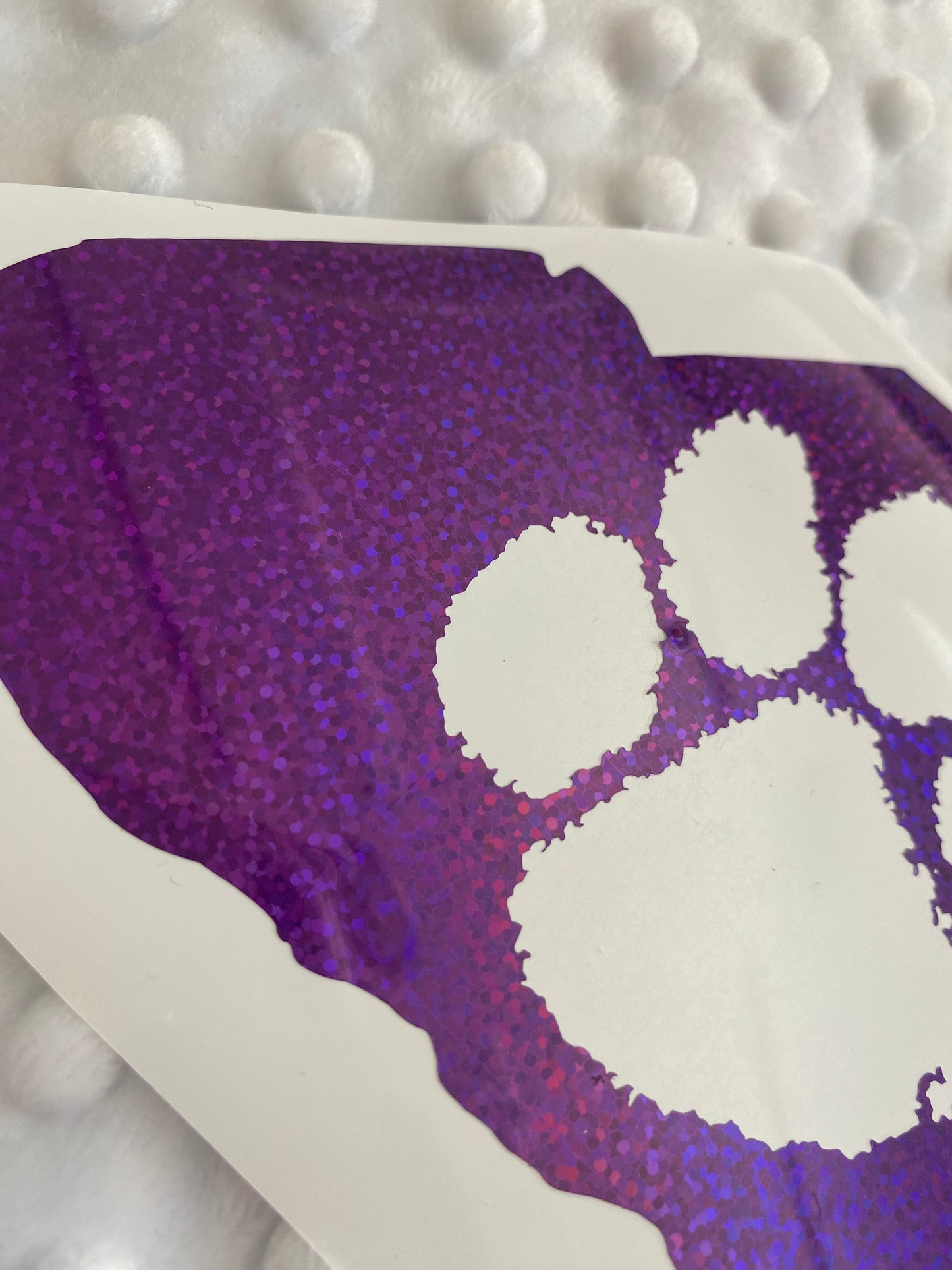 Clemson Tigers Purple Glitter Paw Vinyl Decal - South Carolina Outline