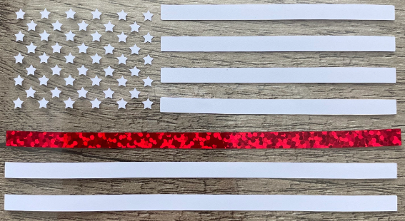 American Flag with Glitter Red Stripe - Vinyl Decal, Any Size - Perfect for Car Window, Tumbler or Stanley - Fire Department - First Responder