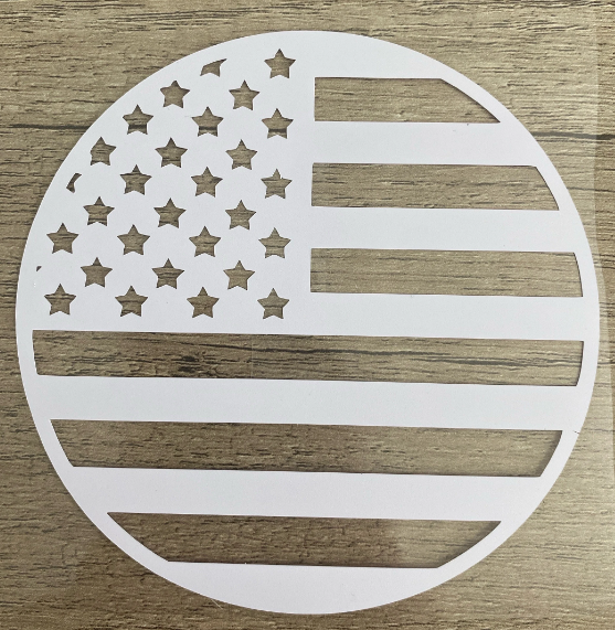 Round American Flag - Vinyl Decal, Any Size - Perfect for Car Window, Tumbler or Stanley
