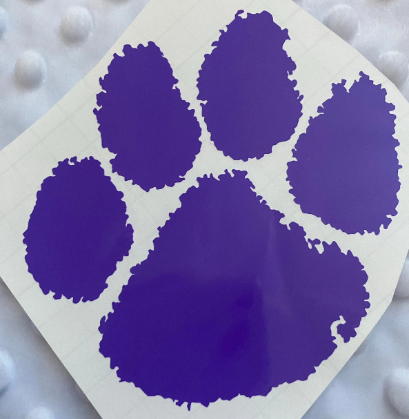 Clemson Tigers Purple Paw Vinyl Decal