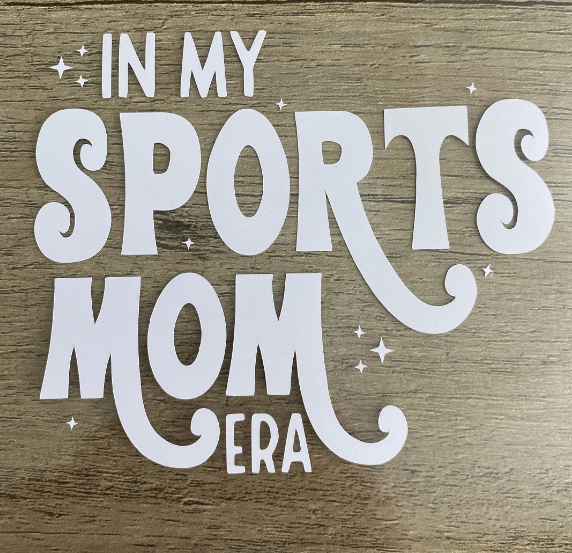In My Sports Mom Era, Vinyl Decal, Any Size & Color (Glitter Too)