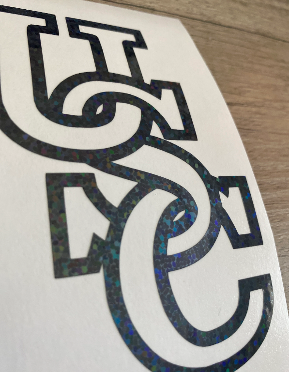 University of South Carolina Gamecocks, Vertical "USC", Black Glitter Vinyl Decal
