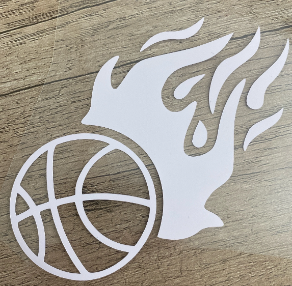 Basketball on Fire Decal, Vinyl Decal, Any Size & Color (Glitter Too)