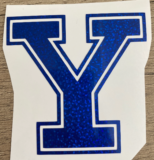 Yale University Bulldogs, Blue Glitter Vinyl "Y" Logo Decal