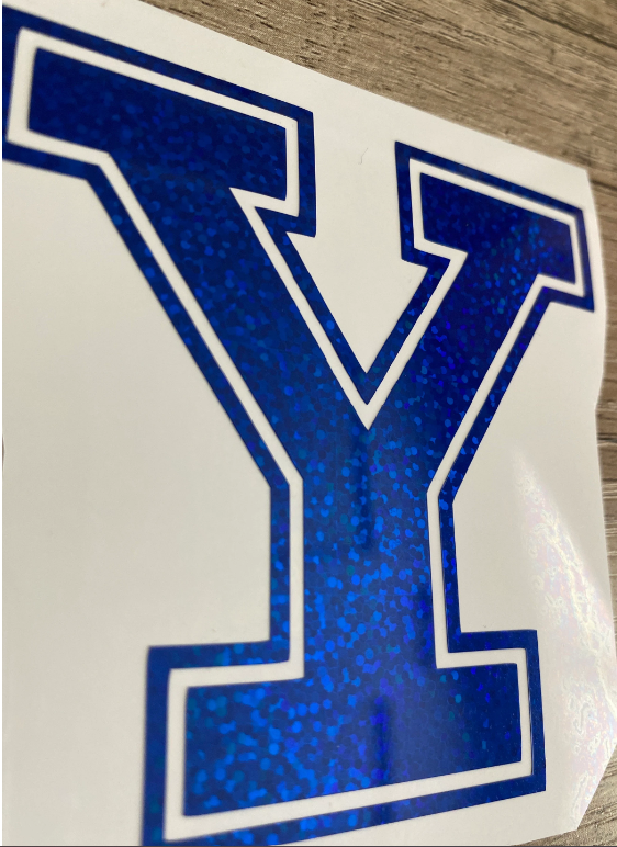 Yale University Bulldogs, Blue Glitter Vinyl "Y" Logo Decal
