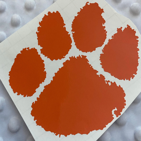 Clemson Tigers Orange Paw Vinyl Decal