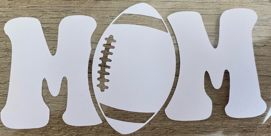 Football Mom, "O" is Football, Vinyl Decal, Any Size & Color (Glitter Too)