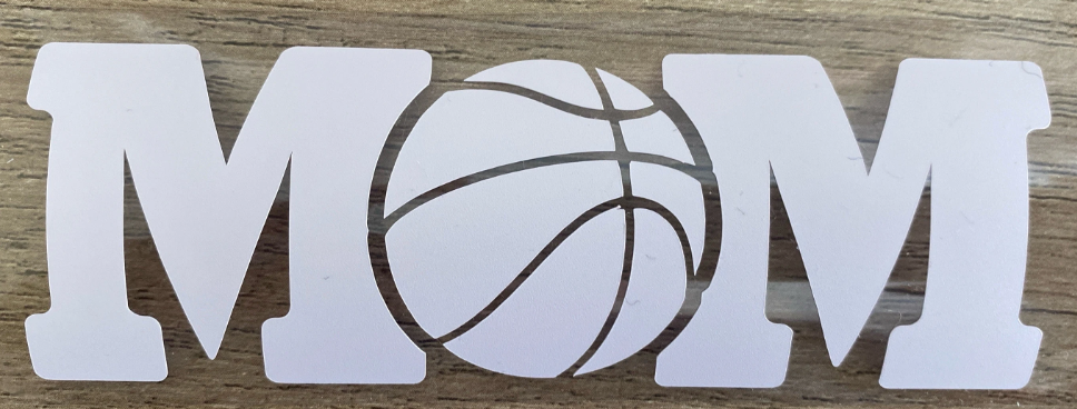 Basketball Mom, "O" is Basketball, Vinyl Decal, Any Size & Color (Glitter Too)