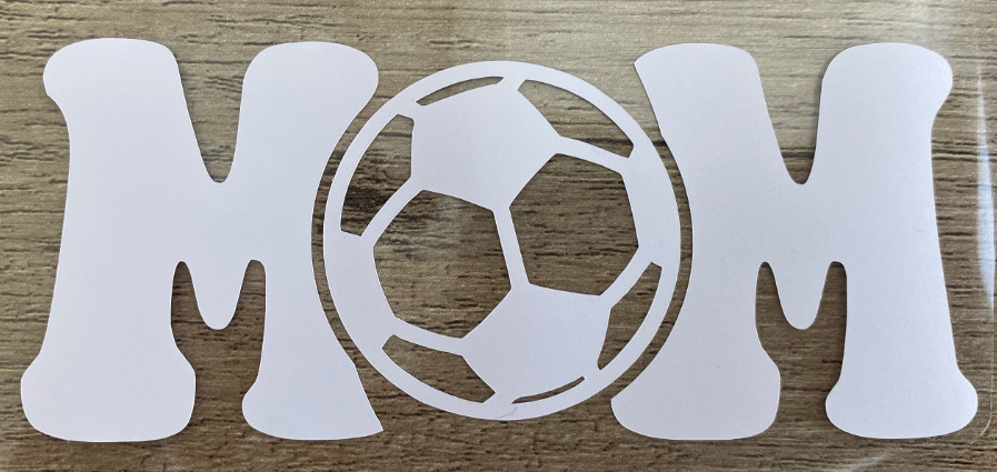 Soccer Mom, "O" is Soccer Ball, Vinyl Decal, Any Size & Color (Glitter Too)