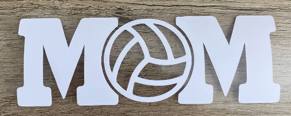 Volleyball Mom, "O" is Volleyball, Vinyl Decal, Any Size & Color (Glitter Too)