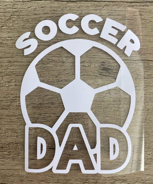 Soccer Dad Outline, Vinyl Decal, Any Size & Color (Glitter Too)