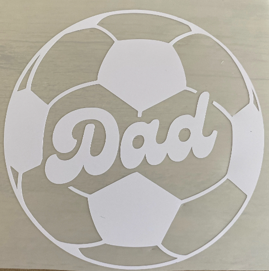 Soccer Ball Dad, Vinyl Decal, Any Size & Color