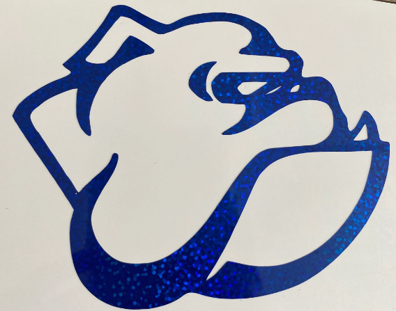 Yale University Bulldogs, Blue Glitter Vinyl "Bulldog" Logo Decal