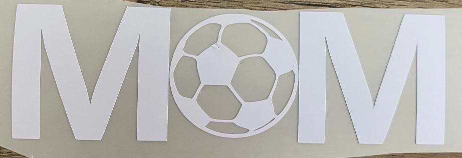 Soccer MOM, "O" is Soccer Ball, Vinyl Decal, Any Size & Color (Glitter Too)
