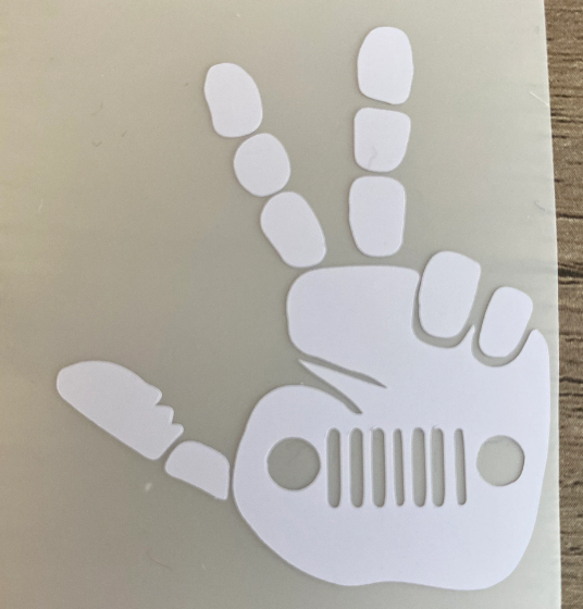 Jeep Wave with Grate Logo, Vinyl Decal, Any Size & Color (Glitter Too)