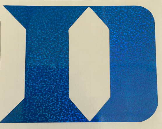 Duke University Blue Devils, Blue Glitter Vinyl "D" Logo Decal