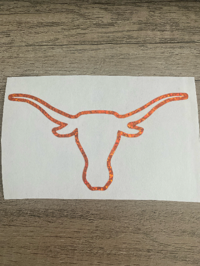 University of Texas Longhorns "Longhorn Outline" Logo - Orange Glitter Vinyl Decal