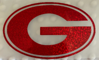 University of Georgia Bulldogs, Red Glitter Vinyl "G" Logo Decal
