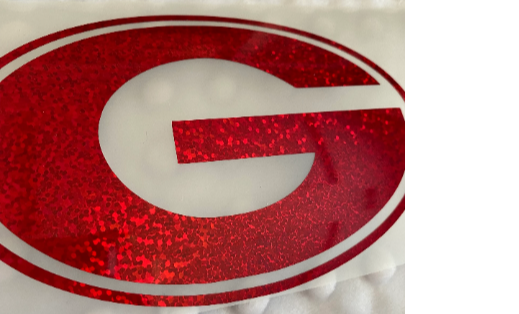 University of Georgia Bulldogs, Red Glitter Vinyl "G" Logo Decal