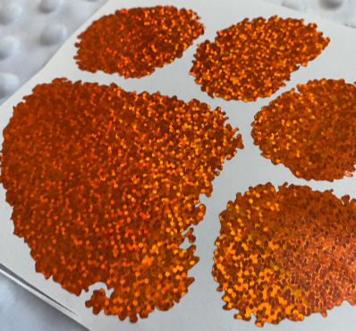 Clemson Tigers Orange Glitter Paw Vinyl Decal