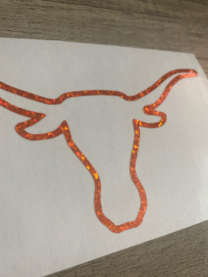 University of Texas Longhorns "Longhorn Outline" Logo - Orange Glitter Vinyl Decal