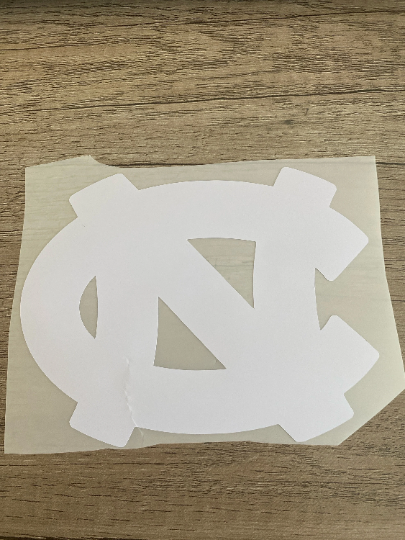University of North Carolina, Tarheels, NC Logo, Matte White Vinyl Decal