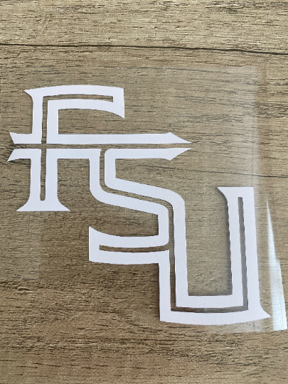 Florida State University Seminoles, Matte White or Black Vinyl "FSU" Logo Decal