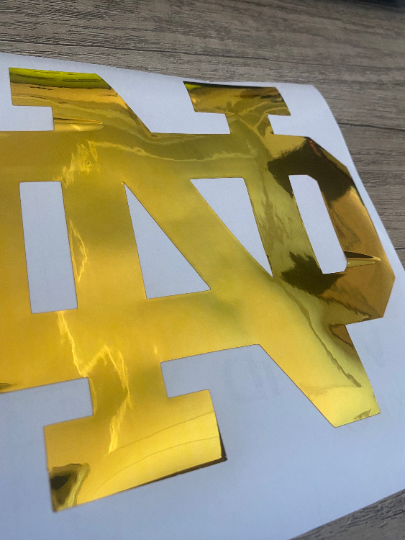 Notre Dame Fighting Irish, Gold Vinyl "ND" Logo Decal