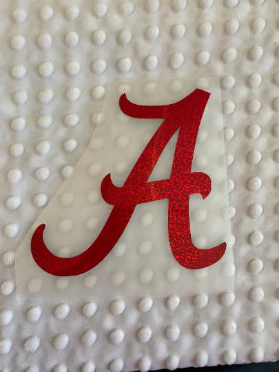 University of Alabama Crimson Tide, Red Glitter "A" Logo Vinyl Decal