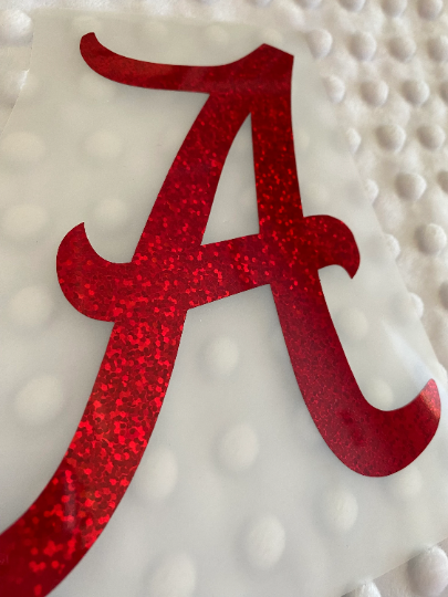 University of Alabama Crimson Tide, Red Glitter "A" Logo Vinyl Decal
