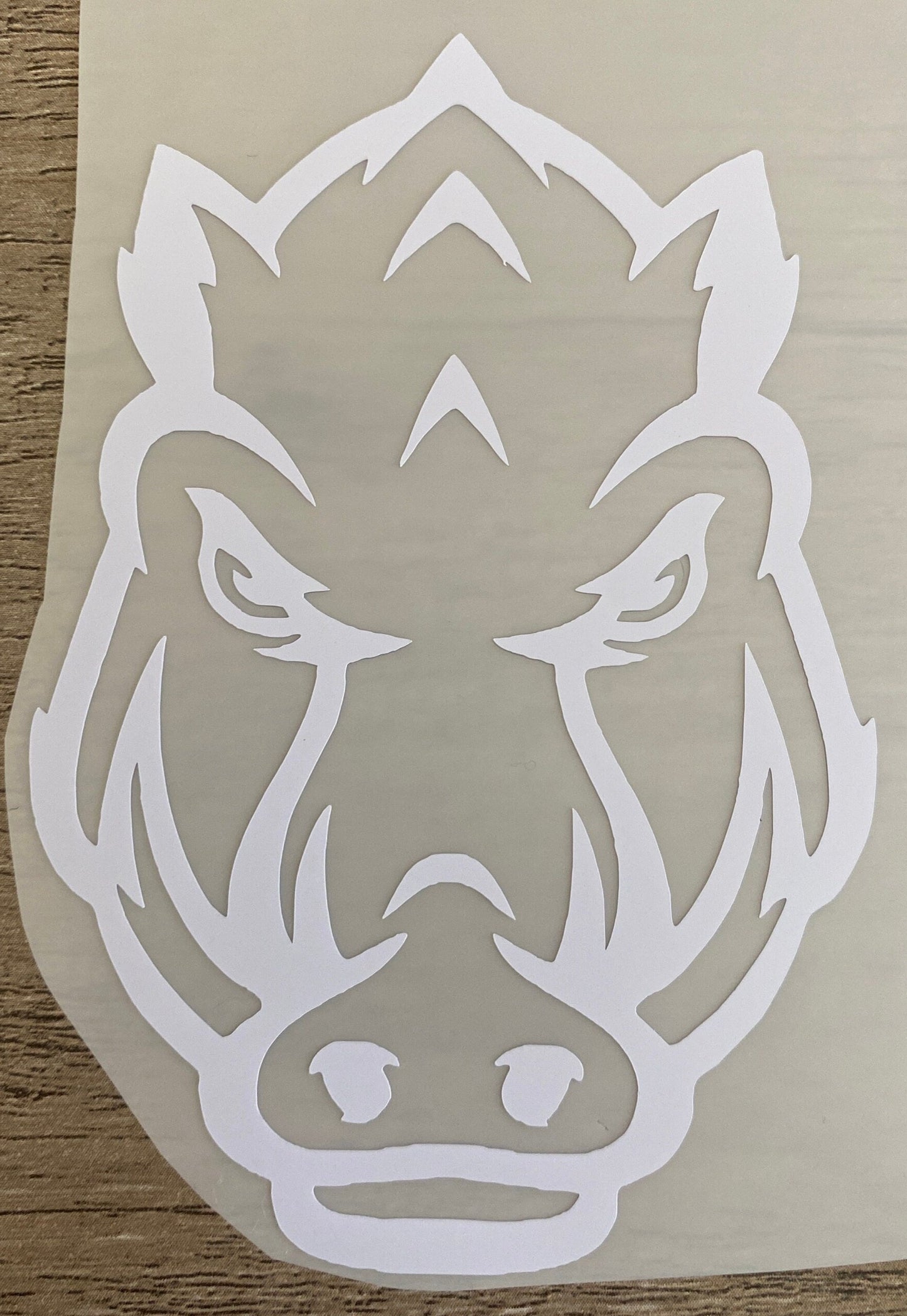 University of Arkansas Razorbacks - Front Facing - Matte White - Logo Decal