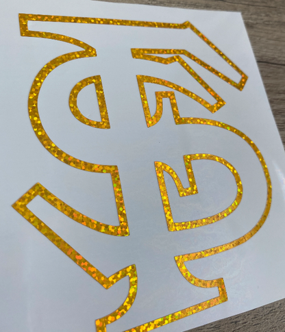 Florida State University Seminoles, Gold Glitter Vinyl "FS" Outline Logo Decal