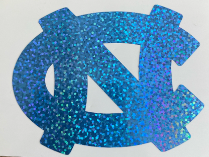University of North Carolina, Tarheels, NC Logo, Glitter Blue Vinyl Decal