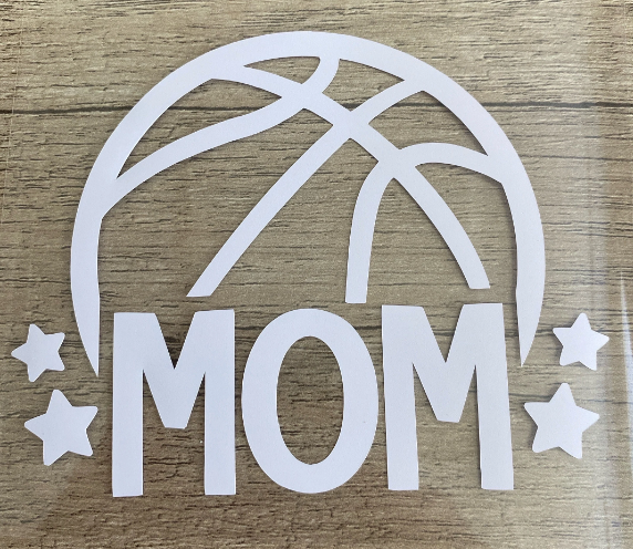 Basketball Mom, Vinyl Decal, Any Size & Color (Glitter Too)
