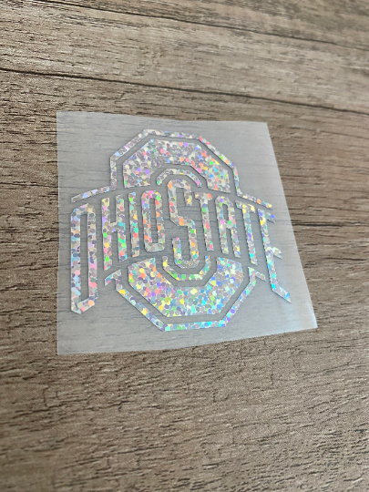 Ohio State University Buckeyes - Silver Glitter Vinyl Decal