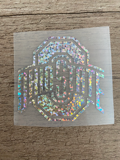 Ohio State University Buckeyes - Silver Glitter Vinyl Decal